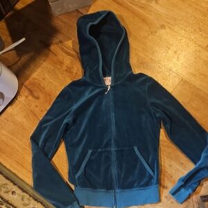 Juicy Couture Green Velour Hoodie Size Small